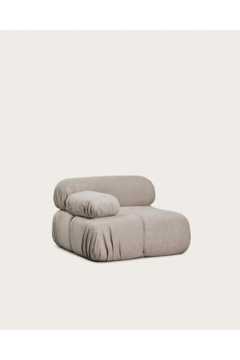 Left corner module for Kendall vacuum-packed bouclé modular sofa