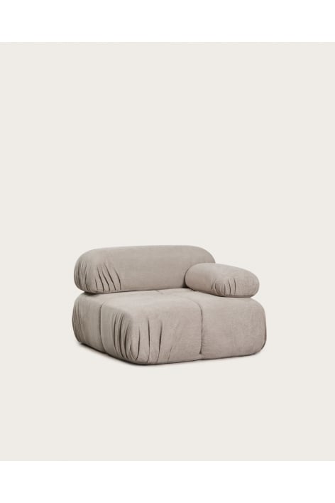 Right corner module for Kendall vacuum-packed bouclé modular sofa
