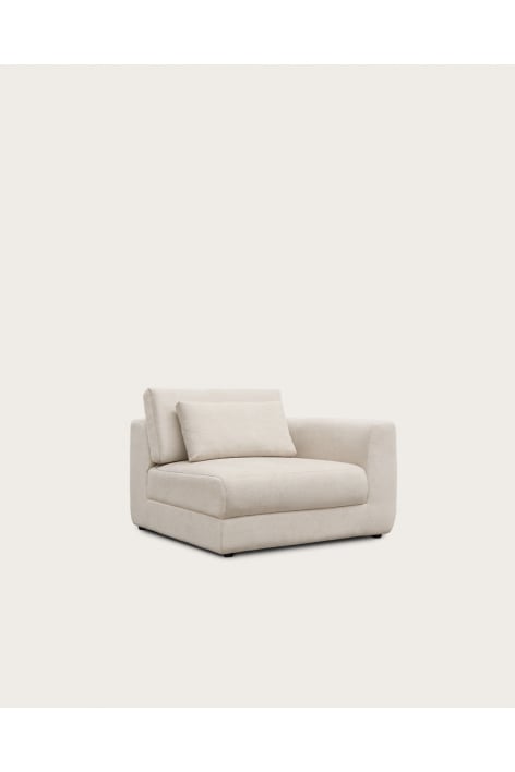 Right corner module for modular sofa with adjustable headrest in Cataline chenille