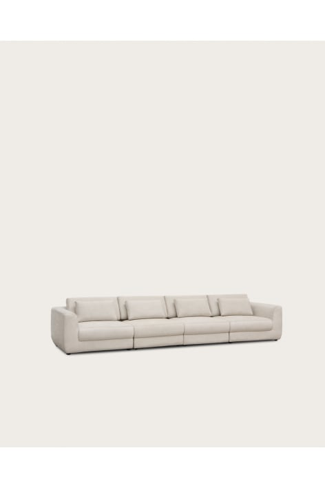 4-piece modular sofa with adjustable headrest in Cataline chenille