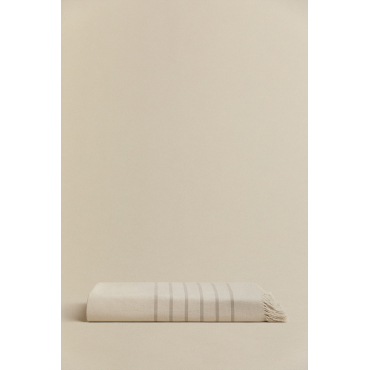 Calicut Cotton Beach Towel Tapioca Beige & 100 X 180 Cm - Sklum