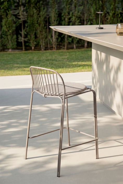 Anerina steel garden bar stool - Moka Brown