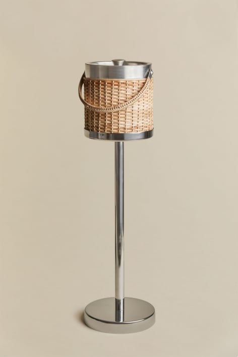 Ice bucket with stainless steel stand and bamboo Dakomi