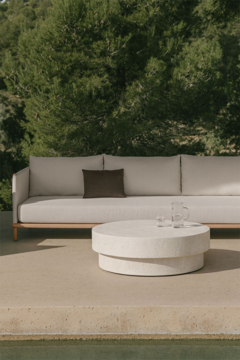 Selara round cement garden coffee table