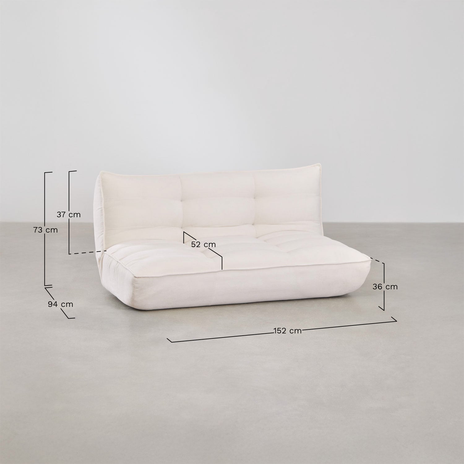 2-seater recliner sofa upholstered Mati, medidas