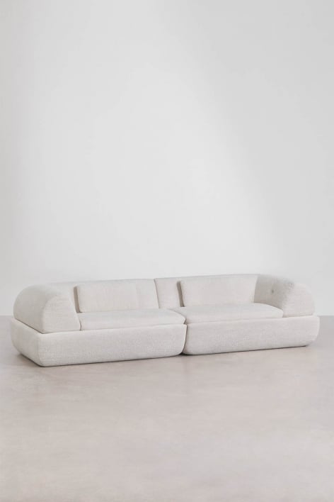 Vacuum-packed 2-seater sofa in sherpa Mirabel
