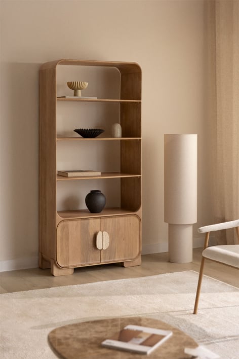 Kivalina shelf ↑190 cm in mango wood and travertine