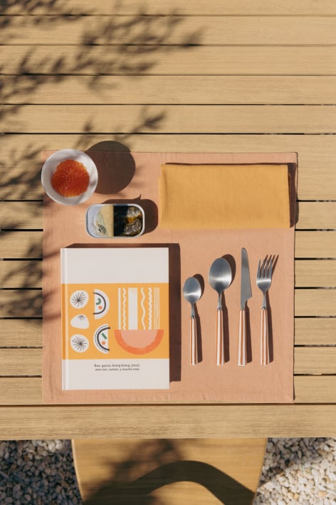 16-piece cutlery set in stainless steel and ceramic Ireli