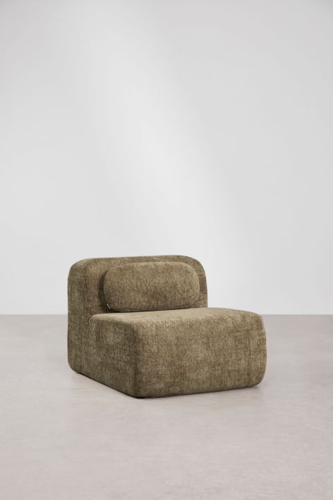 Central module for modular sofa in vacuum-packed chenille Merida - Thick Sage Green Chenille