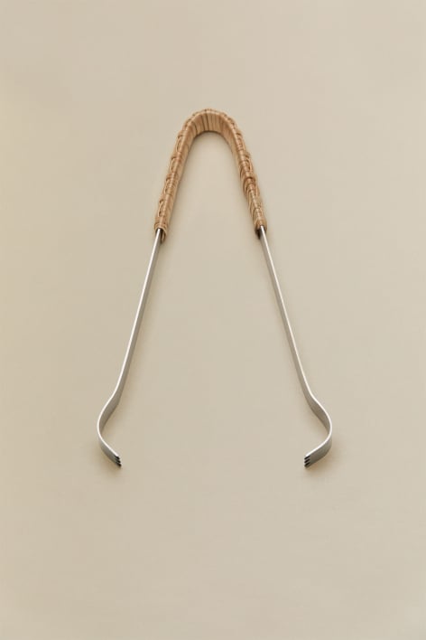 Dakomi stainless steel and bamboo ice tongs