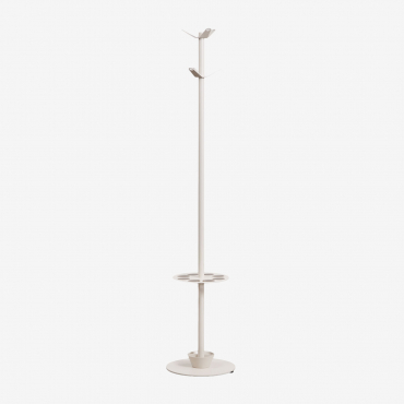 Ercilia Iron Standing Coat Rack With Umbrella Stand Tapioca Beige - Sklum
