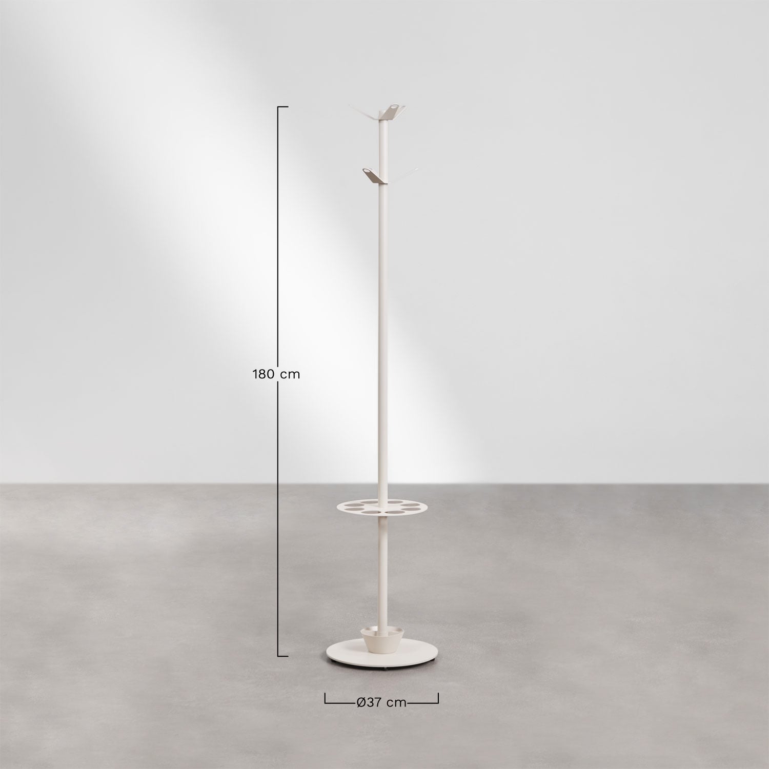 Ercilia iron standing coat rack with umbrella stand, medidas