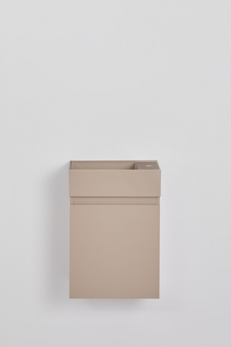 Suspended bathroom furniture set 40x25 cm in wood with integrated sink Abigail - Light Sand Brown