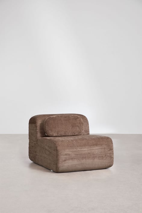 Central module for modular sofa in vacuum-packed chenille Merida - Caramel Brown Chenille