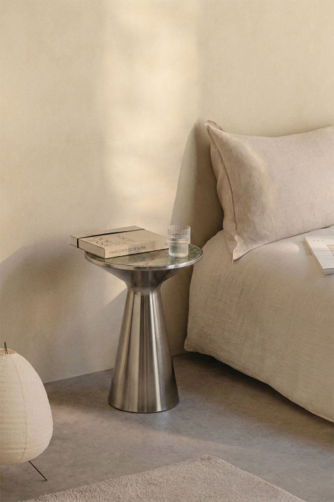 Set of 2 Ø30 cm stainless steel Selmalis bedside tables