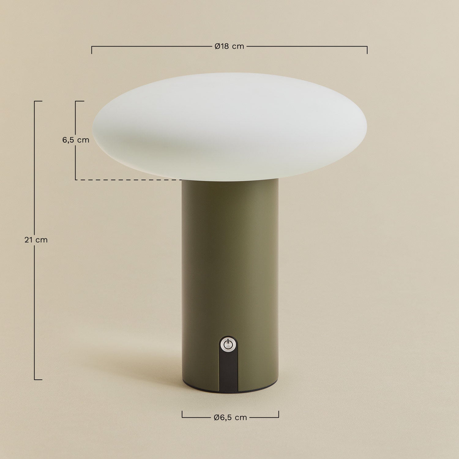 Wireless LED table lamp in iron Zosima, medidas