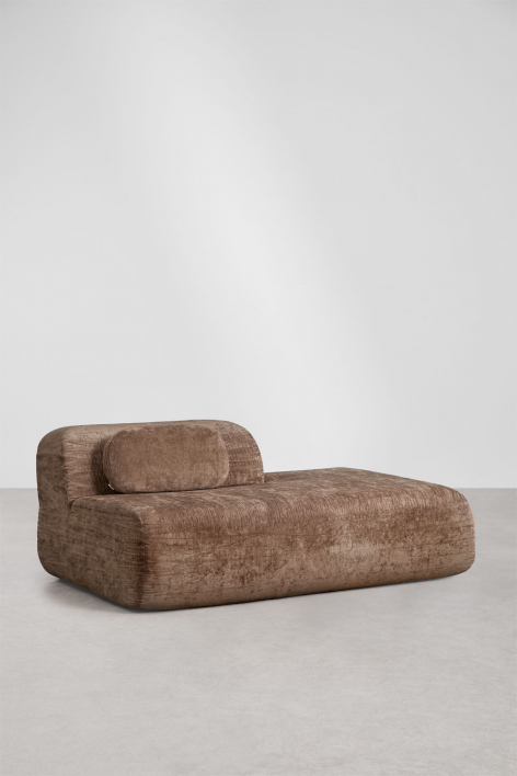 Right chaise module for modular sofa in vacuum-packed chenille Merida - Caramel Brown Chenille