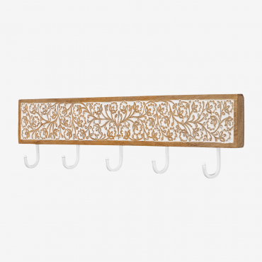 Bouran Mango Wood Wall Coat Rack Mango Wood - Sklum
