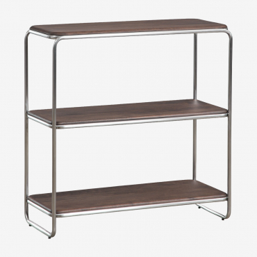 Acacia Wood And Stainless Steel Shelving Altrex Dark Acacia Brown & ↑95 Cm - Sklum