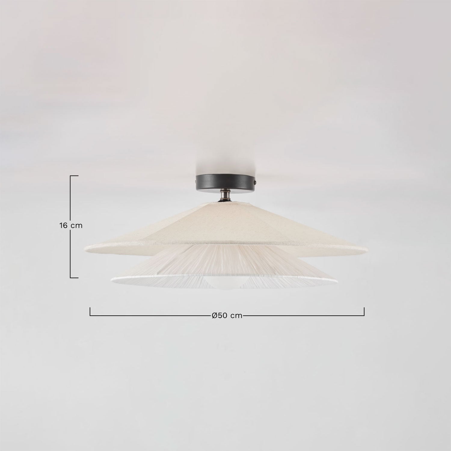 Aislin Ø50 cm raffia ceiling light fixture, medidas
