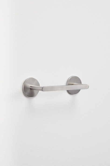 Brushed grey stainless steel toilet roll holder Caldrumi - Brushed Grey
