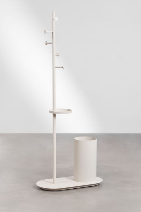 Isalune iron standing coat rack with umbrella stand