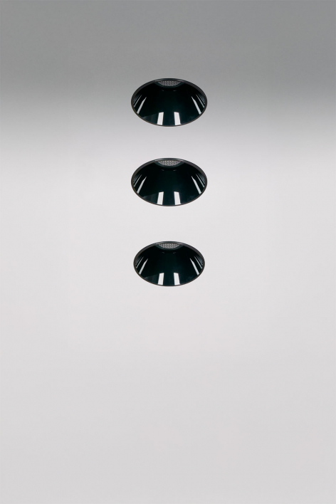 Pack of 3 round Ø3.6 cm trimless recessed LED downlights in aluminum Luisiana