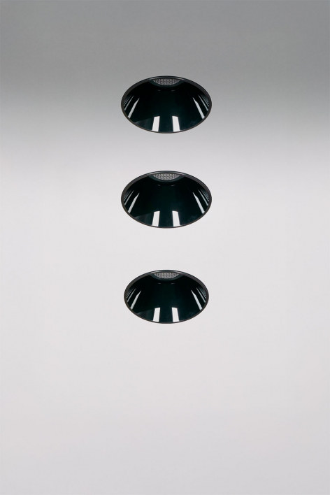 Pack of 3 round Ø5.3 cm trimless recessed LED downlights in Luisiana aluminum