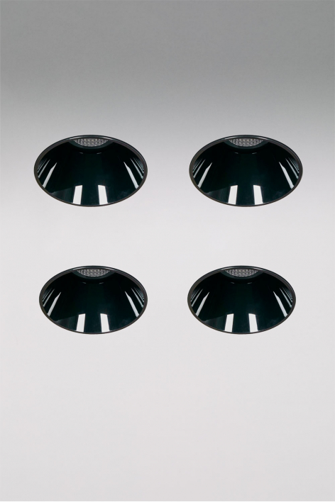 Pack of 4 round Ø6.8 cm trimless frameless recessed LED downlights in Luisiana aluminum
