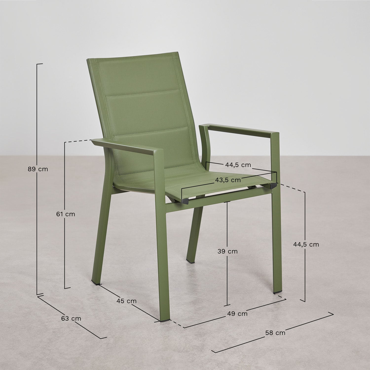 Rectangular extendable table set 90-180x90 cm in Starmi aluminum and 4 stackable garden chairs in Karena aluminum, medidas