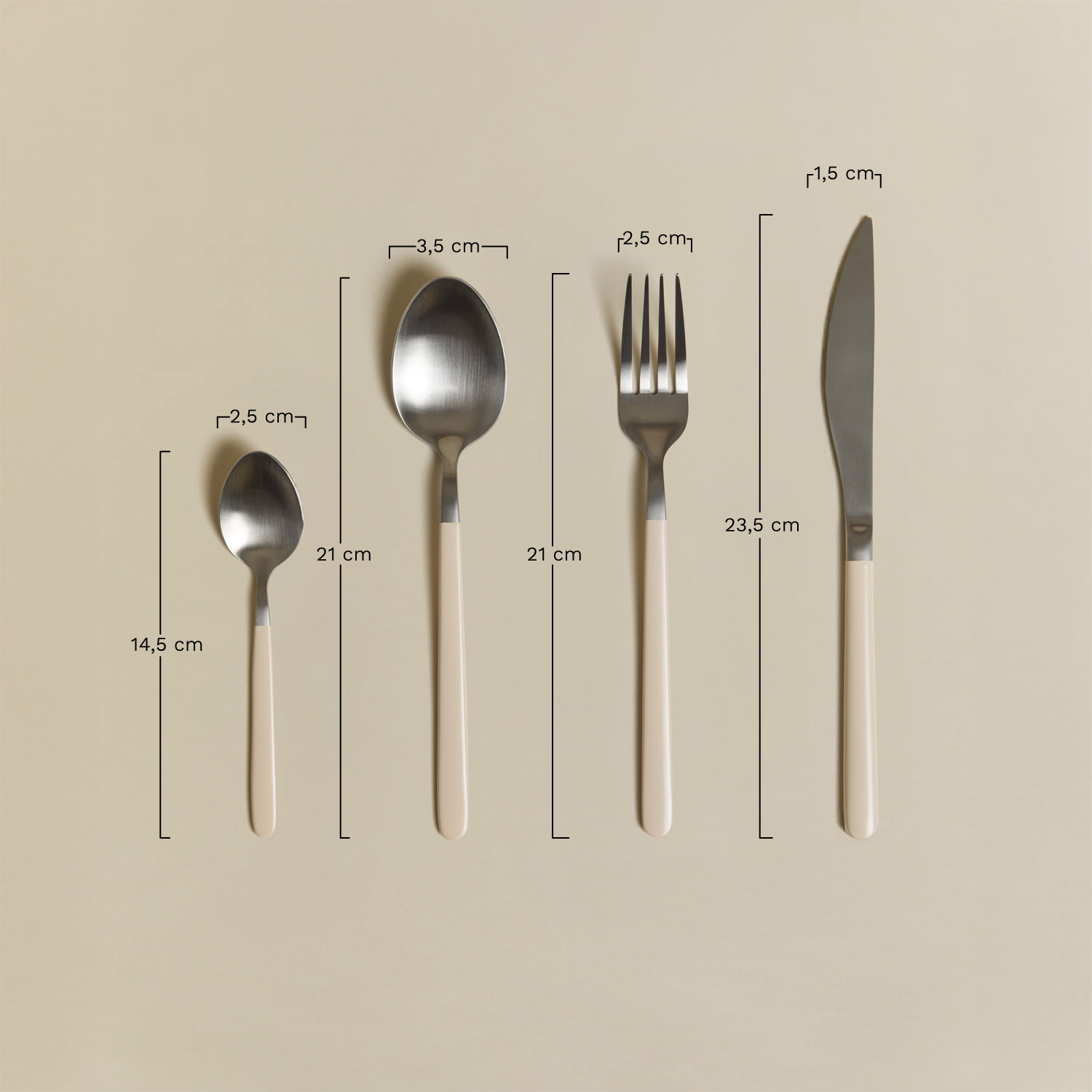 16-piece stainless steel cutlery set Cressida, medidas