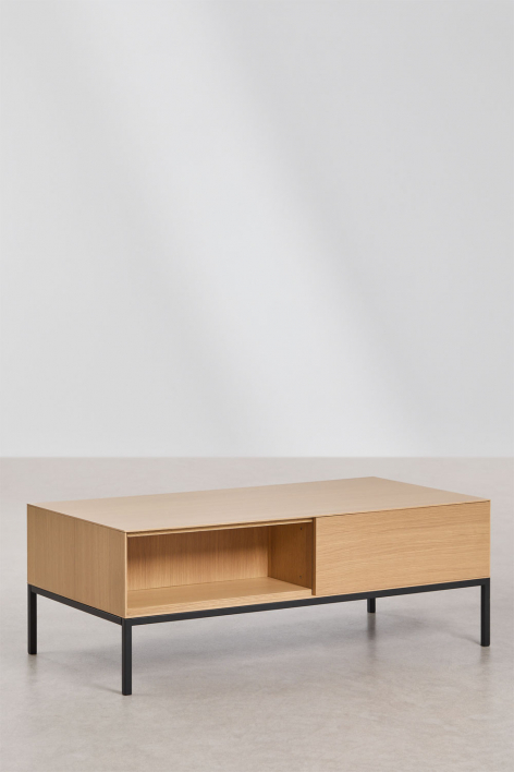Rectangular coffee table 120x60 cm in MDF and Bromley oak veneer