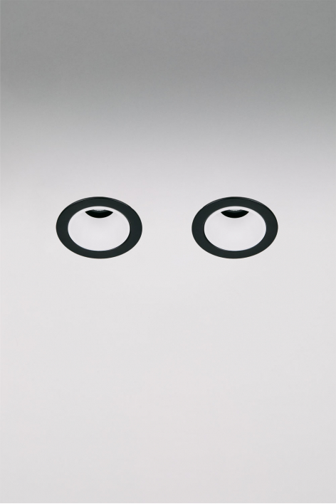 Pack of 2 recessed LED downlights with round frames Ø5 cm in Luisiana aluminum