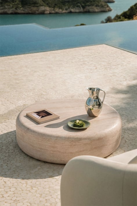 Fonelas round Ø100 cm cement garden coffee table