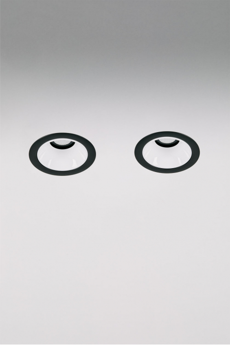 Pack of 2 recessed LED downlights with round frames Ø7 cm in Luisiana aluminum