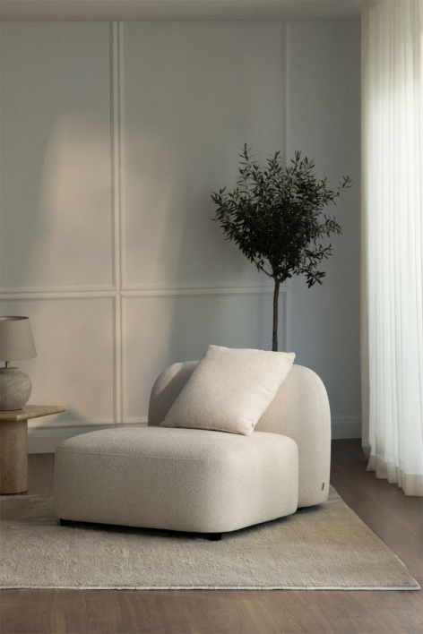 Central module for modular sofa in Coco chenille - Thick Chenille White