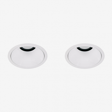 Pack Of 2 Recessed Led Downlights With Round Frames Ø8 Cm For Outdoor Use In Aluminum Luisiana White & Cool White 4000k & 8 W & 38o - Sklum