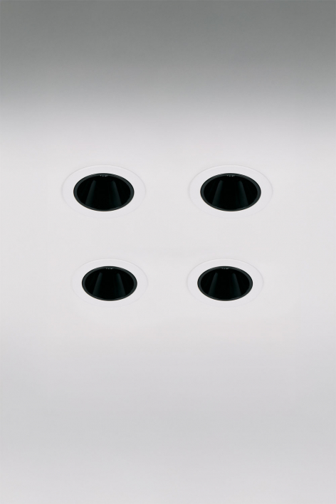 Pack of 4 recessed LED downlights with round frames Ø5 cm for outdoor use in aluminum Luisiana