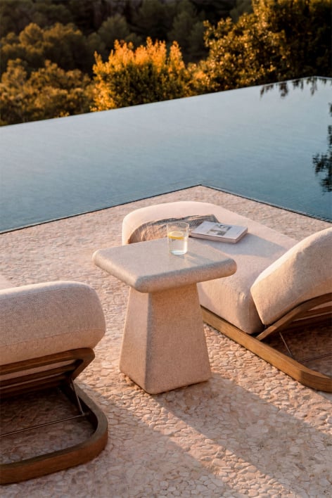 Square 45x45 cm cement Maelis garden side table