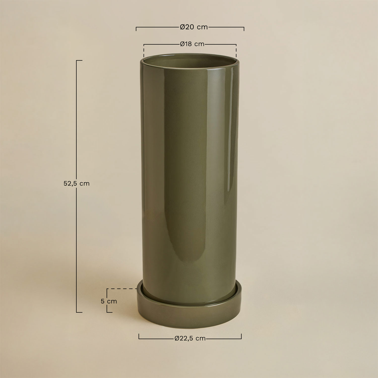 Isabeau ceramic umbrella stand, medidas