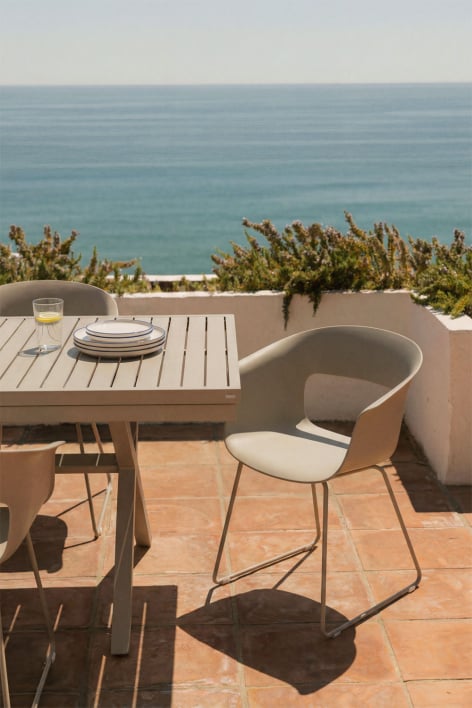 Alanys garden chair in polypropylene and steel - Moka Brown