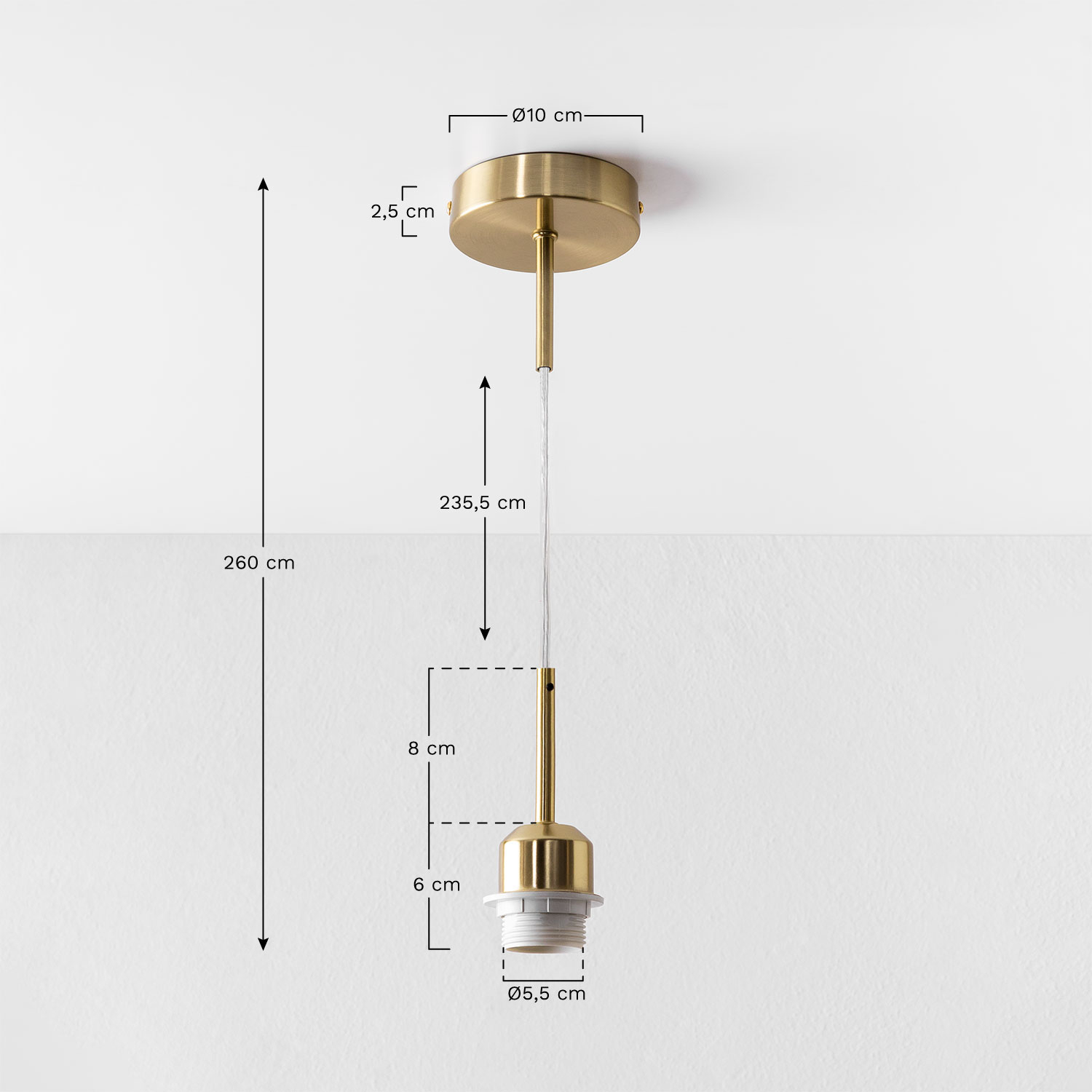 Kiroga ceiling lamp cable, medidas