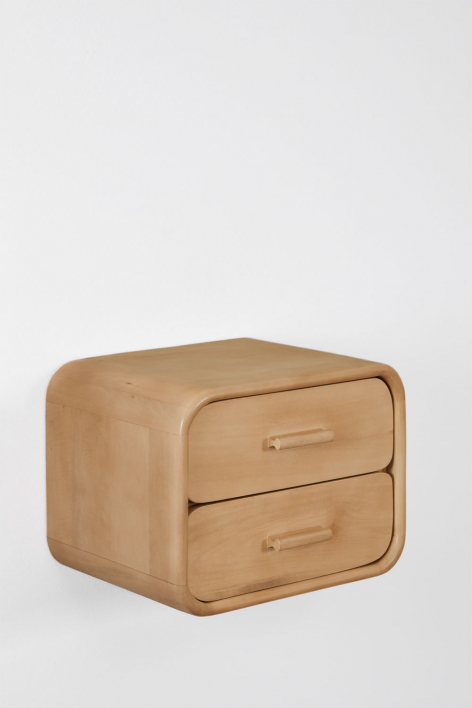 Aylin 40x30 cm floating rectangular wooden nightstand - Mango wood