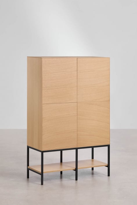 Wardrobe in MDF and Oak Veneer Bromley - Brown Oak