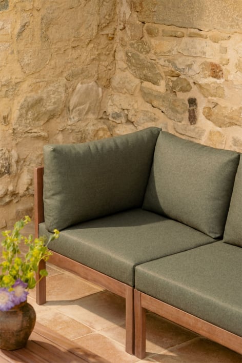 Branson acacia wood corner module for modular garden sofa