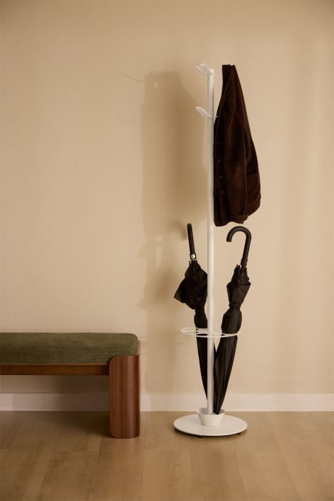 Ercilia iron standing coat rack with umbrella stand
