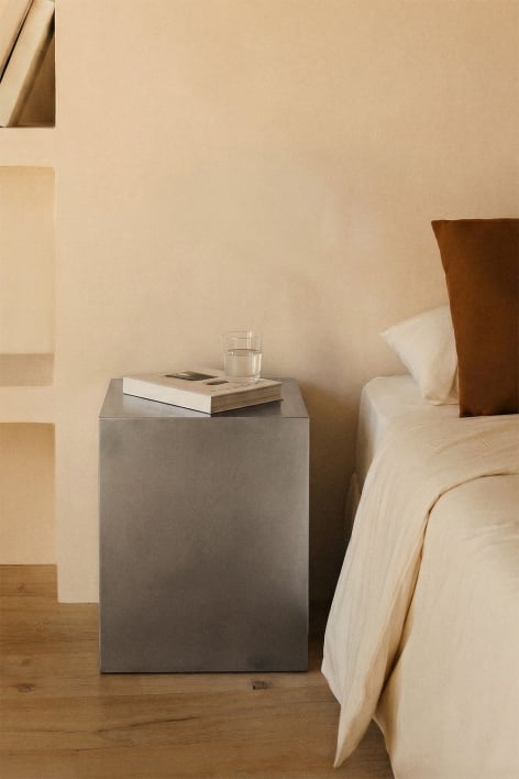 Iuraima 35x35 cm stainless steel bedside table