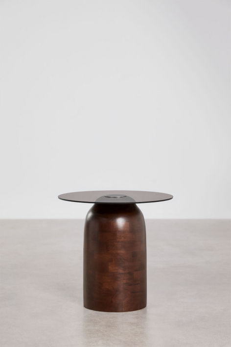 Alliser Ø40 cm bedside table - Dark Wood Brown