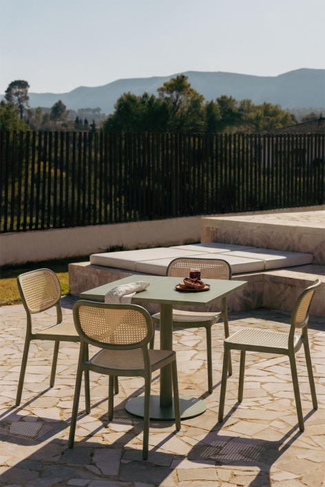 Square 70x70 cm garden table in Mizzi iron