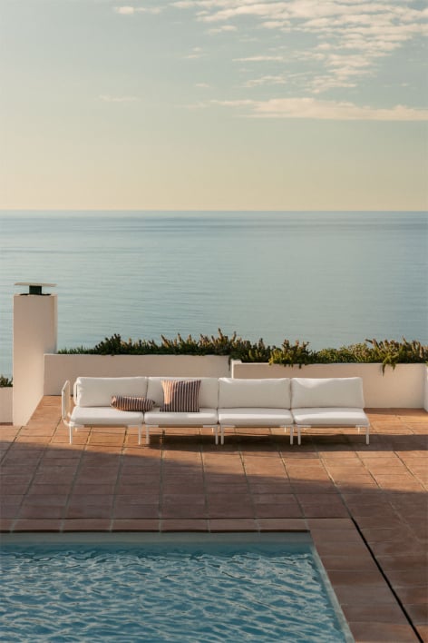 4-piece Roubly steel corner garden modular sofa